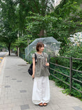 [unisex] Psil Eyelet Summer Nylon Wide Pants
