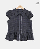 Todin Check Short Sleeve Blouse