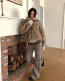 Sevin Collar Two-Tone Fur Jacket