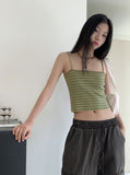 Ripped Stripe Dangara Square Crop Sleeveless