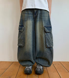 [unisex] Heen Balloon Cargo Denim Pants