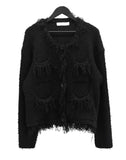 Flat Tweed Knit Cardigan