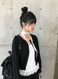 Beren Frill Lace Short Sleeve T Scarf Set