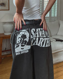 Cartel Back Painting Balloon Denim Pants