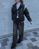 Kawa washed denim wide pants