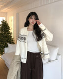 Snowy Nordic Two-Way Knit Zip-Up