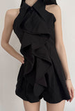 Frill tie-neck blouse