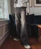 Capri long bootcut denim pants