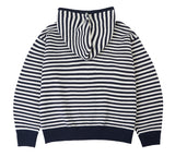 OF_SYMBOL Embroidered Knit Stripe Hood Zip-Up