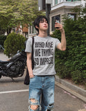 Impri Slub Lettering Short Sleeve T-shirt