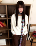 Oleun Stripe Color Matching Knit Muffler