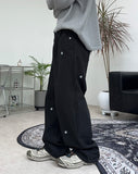 Rhoden flower embroidered cotton pants