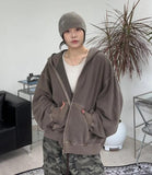 Cardin Pigment Washing Cropped Hooded Zip-Up