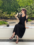 Randa Frill Off Shoulder Banding Long One Piece