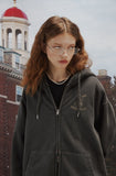 [2-WAY] Ear Stand Pigment Hood Zip-Up