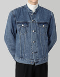 Round denim jacket
