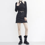 Lanxi Slit Halterneck T-Shirt