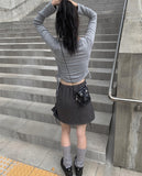 Nico Nylon Shirring Mini Skirt