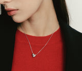 Etrev Silver Duet Love Necklace