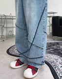 Neble Unbalanced Line Denim Pants