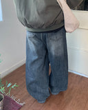 Boken Brushed Washing Denim Wide Pants