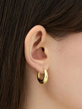 Champagne Moon Silver Gout Glint Earrings M