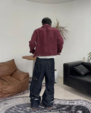 Ruped cropped washed jacket