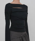 Asymmetrical Draped Long Sleeve