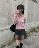 Peavy Washing Jeans Denim Mini Skirt