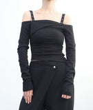 Gency Unbalanced Crop Off Shoulder