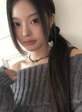 Tome Cable Off-Shoulder Loose-Fit Knit
