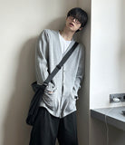 Cotton waffle pocket cardigan
