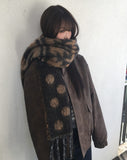 Peoen High Neck Fur Suede Jacket