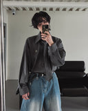 [PREMIUM/MADE] Big collar balloon fade tie shirt