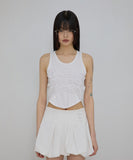 Button Shirred Balloon Skirt