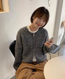 Nakoda two-way wool knit zip-up cardigan