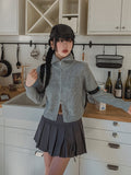 High-Neck Two-Way Knit Zip-Up