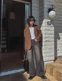 Belly loose fit suede jacket