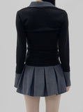 Ruckle Pleated Mini Skirt