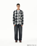 CUT OFF FLANNEL CHECK SHIRT