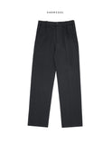 Windy side banding wool slacks