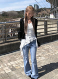 Botu Slim Washing Denim Bootcut Pants