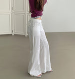 Unique Back Pocket Fluffy Span Cooling Bootcut Pants