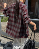 Posi smooth overfit checked shirt