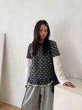 Kyaoli Dot Frill Short Sleeve Tee