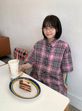 [unisex] Kidou Check Short Sleeve Over Shirt