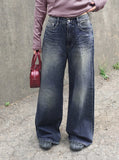 Cellne Washed Denim Long Wide Pants