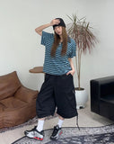 Gaen Terry Stripe Collar Tee