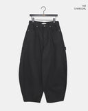 Lesion Pocket Strap Balloon Fit Cotton Long Pants