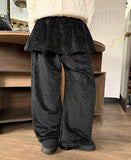 Dehena Banding Dot Velvet Skirt Pants